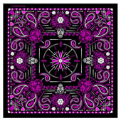 DELUXE HOT PINK PASILEY RETRO SKULL BANDANNA