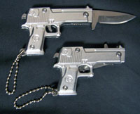 DELUXE 45 MAG PISTOL GUN KNIFE BALL CHAIN KEYCHAIN