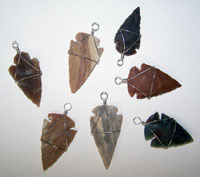 WIRE WRAPPED STONE ARROWHEAD PENDANTS