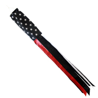 USA THIN RED LINE 60 INCH fire fighter WINDSOCK