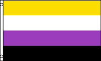 NON-BINARY transgender pride RAINBOW 3 X 5 FLAG