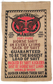BUCKER HORSE SHIT MANURE BURLAP BAG SACK