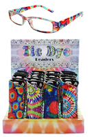 TIE DYE FRAME READING GLASSES WITH NEOPRENE CASE *- CLOSEOUT $ 2