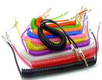 DELUXE COILED 6 FOOT AUX AUXILLARY CABLE CORDS *-CLOSEOUT $1 EA