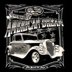 AMERICAN DREAM HOT ROD VINTAGE CAR BLACK SHORT SLEEVE TEE-SHIRT