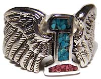 NUMBER 1 WITH WINGS BIKER RINGS