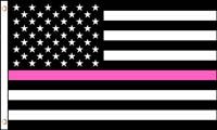 AMERICAN PINK THIN LINE FLAG 3 X 5 FLAG breast cancer women polic