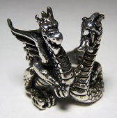 DOUBLE DRAGONS BIKER RING - CLOSEOUT 3.75 EA