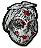 SUGAR SKULL FACE POSTER 3 INCH EMBROIDERED PATCH