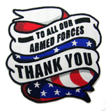 TO OUR ARMED FORCES THANK YOU EMBROIDERED 4 IN PATCH