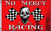 NO MERCY RACING SKULL X BONE 3 X 5 FLAG