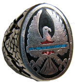 EAGLE WINGS UP DELUXE BIKER RING - SIZE 14 ONLY