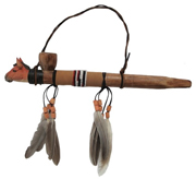 WILD HORSE HEAD WOODEN PEACE PIPE