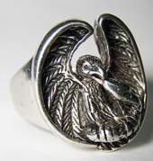 EAGLE HOLDING SNAKE BIKER RING - CLOSEOUT NOW $3.75 EA