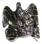 EAGLE ON MOTORCYCLE BIKE DELUXE BIKER RING