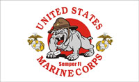 UNITED STATES USMC MARINES BULLDOG MASCOT military 3 X 5 FLAG