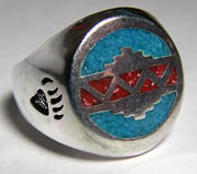 MESA NATIVE RUG DESIGN W BEAR CLAW BIKER RING