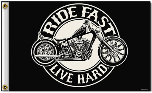 RIDE HARD RIDE FAST MOTORCYCLE 3 X 5 FLAG *