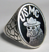 USMC BULL DOG US MARINES DELUXE BIKER RING