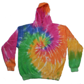 ETERNITY RAINBOW TIE DYED PULLOVER HOODIE SWEATSHIRT *- CLOSEOUT