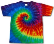 COLOR RAINBOW SWRILS TYE DYED TEE SHIRTS