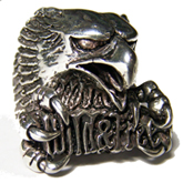 WILD & FREE EAGLE HEAD DELUXE  BIKER RING