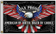 USA PROUD AMERICAN EAGLE DELUXE 3 X 5 BIKER FLAG