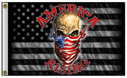 AMERICA RISING SKULL USA BANDANA DELUXE 3 X 5 BIKER FLAG