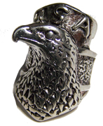 USA EAGLE HEAD SILVER DELUXE BIKER RING