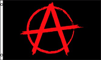 ANARCHY RED AND BLACK 3 X 5 FLAG