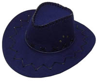 DARK BLUE COLOR HEAVY LEATHER STYLE WESTERN COWBOY HAT *- SALE