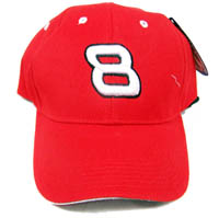 RED COLOR #8 RACING EMBROIDERED BASEBALL HAT