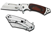 PAKKA WOOD HANDLE CLEAVER BLADE 8 INCH FOLDING POCKET KNIFE