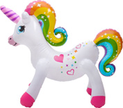 RAIINBOW UNICORN W HEARTS 24 INCH INFLATABLE