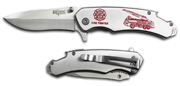 SILVER FIRE FIGHTER STAINLESS STEEL 8 INCH FOLDING KNIFE