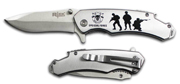 SILVER SPECIAL FORCES STAINLESS STEEL 8 INCH MILITARY  KNIFE