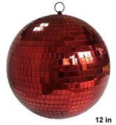 12 INCH RED REFLECTION DISCO MIRROR BALL