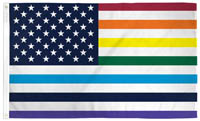 AMERICAN OLD GLORY RAINBOW PRIDE 3 X 5 FLAG