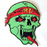 HD GREEN SKULL 4 INCH PATCH -* CLOSEOUT $ 1 EA