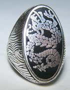 INLAYED CHINESE DRAGON DELUXE BIKER RING