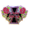 LADY BIKER ROSES HAT / JACKET PIN *- CLOSEOUT NOW 50 CENTS EA