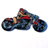 MOTORCYCLE CHICK HAT/ JACKET PIN