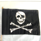 SKULL CROSS BONE 11 X 18 INCH  FLAGS ON A  STICK