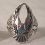 EAGLE WINGS UP LIGHTNING BOLTS BIKER RING'S