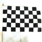 CHECKER BLACK & WHITE 12 X 18 INCH FLAG ON A STICK
