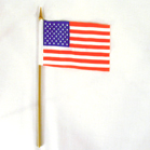 6'' X 9 '' AMERICAN CLOTH FLAG ON STICK - CLOSEOUT NOW 40 CENT EA