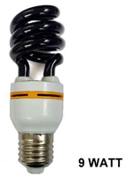 TWIST SPIRAL 9 WATT ENERGY SAVER BLACK LIGHT BULB