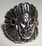 INDIAN HEAD DELUXE BIKER RING - SIZE 7  _ CLOSEOUT 3.75 EA