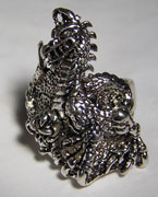 MIDIEVAL DRAGON DELUXE SILVER BIKER RING