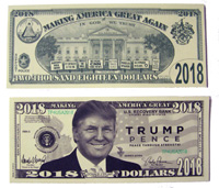 DONALD TRUMP 2018 PENCE DOLLAR FAKE MONEY BILL